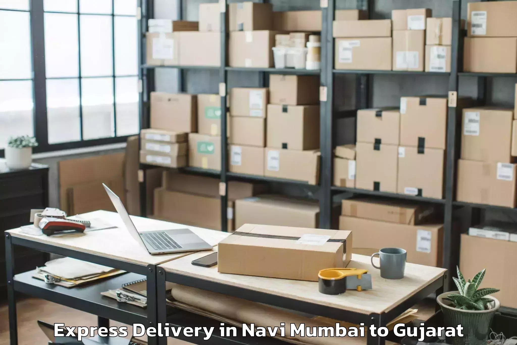 Navi Mumbai to Lodhika Express Delivery Booking